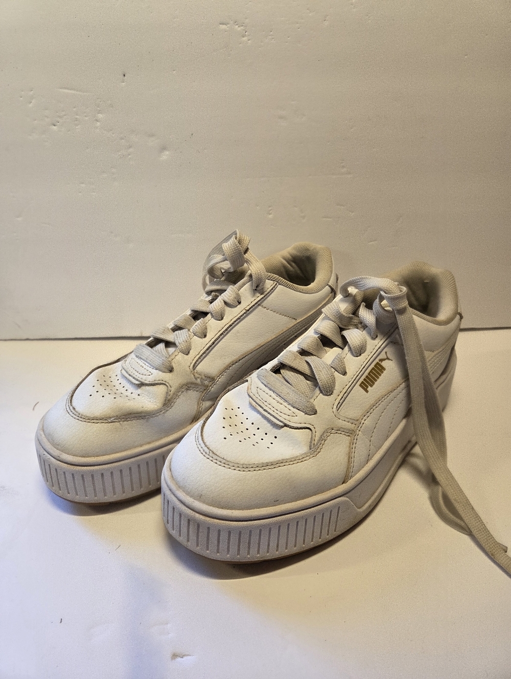 Puma Shoes Womens 7.5 White Karmen Rebelle Platform Classic Comfy Sneakers